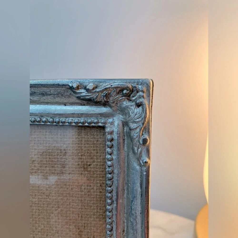 Vintage Brass Baroque Photo Frame Ornate Gold Tone 5x3.5 Glass Front Heavy